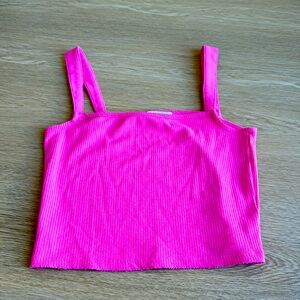 Express x Rocky Barnes Pink Crop Top, Size Small